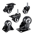 thumbnail image 2 of Ruedas de goma para trabajo pesado, ruedas para muebles, ruedas giratorias de 360°, ruedas industriales con freno de 1,5/2 pulgadas, 2 of 5