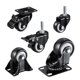 thumbnail image 2 of Ruedas de goma para trabajo pesado, ruedas para muebles, ruedas giratorias de 360°, ruedas industriales con freno de 1,5/2 pulgadas, 2 of 5