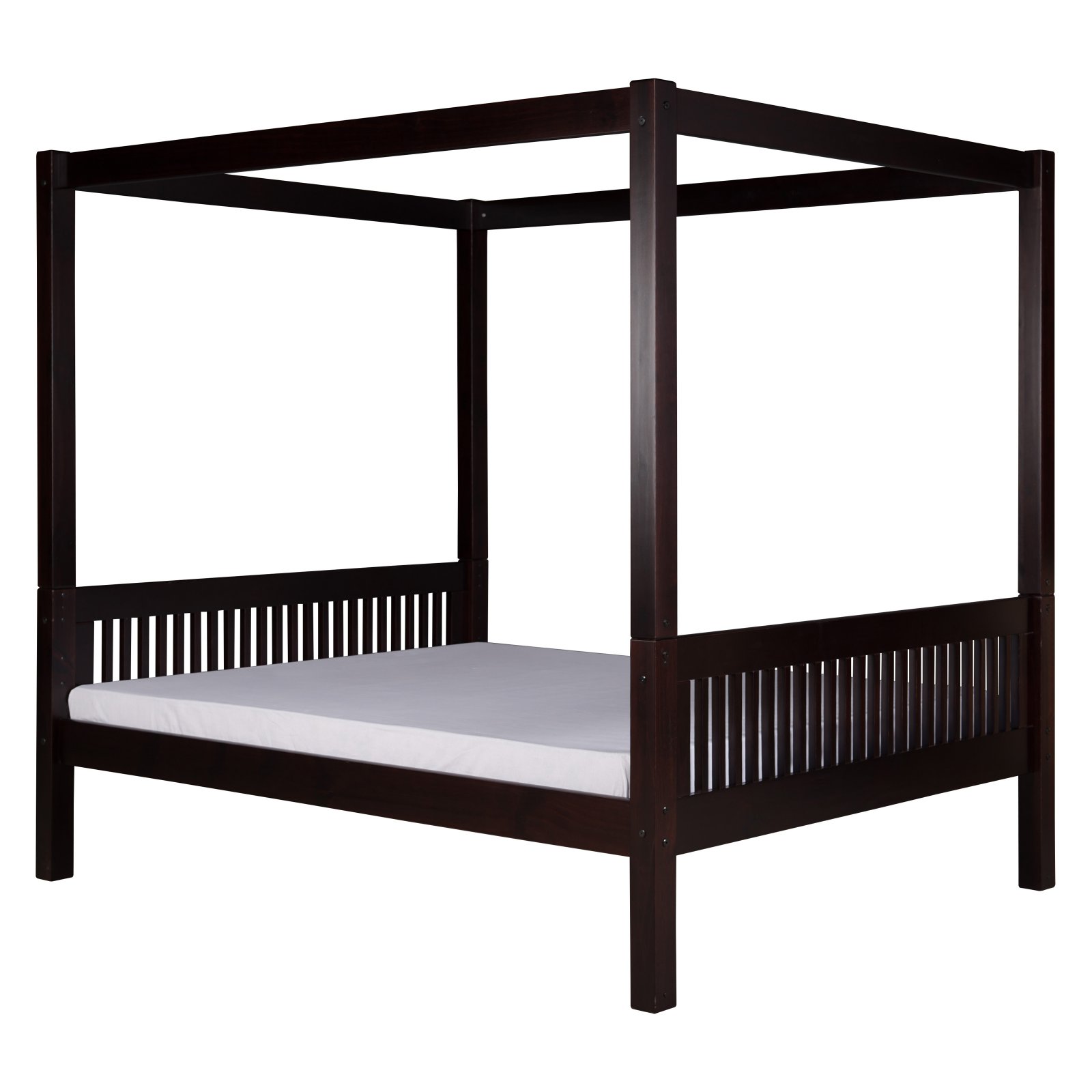 Camaflexi Full Size Canopy Bed with Twin Trundle Mission Headboard