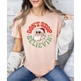 thumbnail image 3 of Christmas Shirt Don't Stop Believing Santa Festive Winter Holiday Party Shirt for Women Peach Shirt Adult Small, 3 of 4