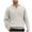 #152-Beige, variant on Donemore Men Casual Loose Fit Elastic V-Neck Pullover Sweater Button Detail Long Sleeve Knitted Top 100% Polyester