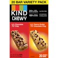 thumbnail image 3 of Kind Chewy Granola Bars, Chocolate Chip And Peanut Butter Chocolate Chip, Variety Pack, 100% Whole Grains, Gluten Free Bars, 0.81 Oz (20 Count), 3 of 3