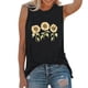 thumbnail image 1 of Tallas grandes Camiseta sin mangas con estampado de girasol para mujer, camisetas sin mangas para entrenamiento de Yoga, camiseta holgada con gráfico de ejercicio para correr (Black, S), 1 of 4