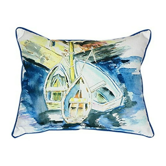 Betsy Drake ZP226 Three Row Boats Indoor & Outdoor Throw Pillow- 20 x 24 in.