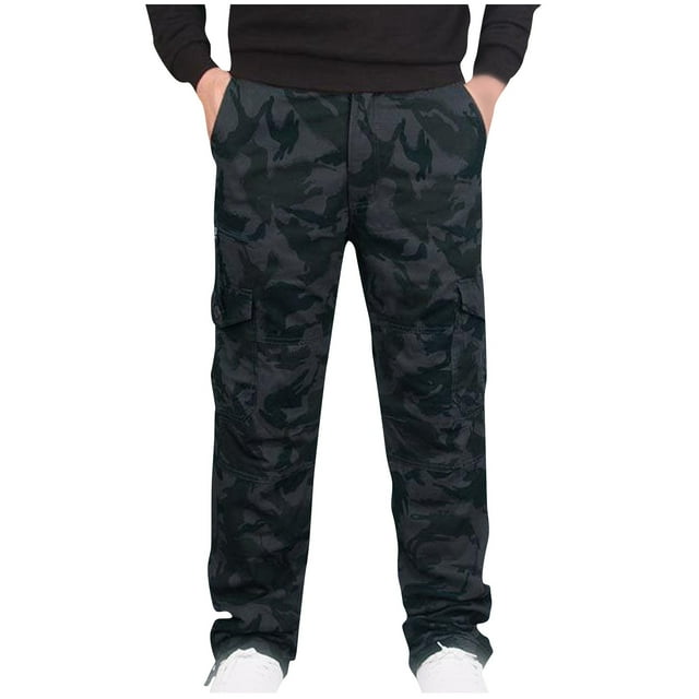 UVEASISHA Pantalons Tactiques Grande Taille pour Hommes, Pantalons de Randonnée à la Mode, Coupe Décontractée, Pantalons Cargo avec Multi-Poches, Jambes Droites Vintage, Pantalons de Chasse en Plein Air, Soldes d'Hiver, Camouflage, 3TG