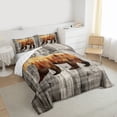 thumbnail image 3 of Homewish Safari Animal Bear Bedding Comforter Set,Rustic Pine Tree Twin Comforter Sets,Orange Gray Bedding Set For Boys Kids,Breathable Home Decor Reversible,2 Pieces, 3 of 8