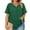 Green, variant on FAHXNVB Womens Summer Tops Plus Size Button Down V Neck T Shirts Short Sleeve Business Casual Loose Solid Color Tunics Blouses