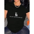 thumbnail image 1 of Creative English Sheep Pattern Printed Women'S Trendy Round Neck Short Sleeve, Simple Casual Sports T-Shirt, Comfortable Summer Top for Holidays., 1 of 8