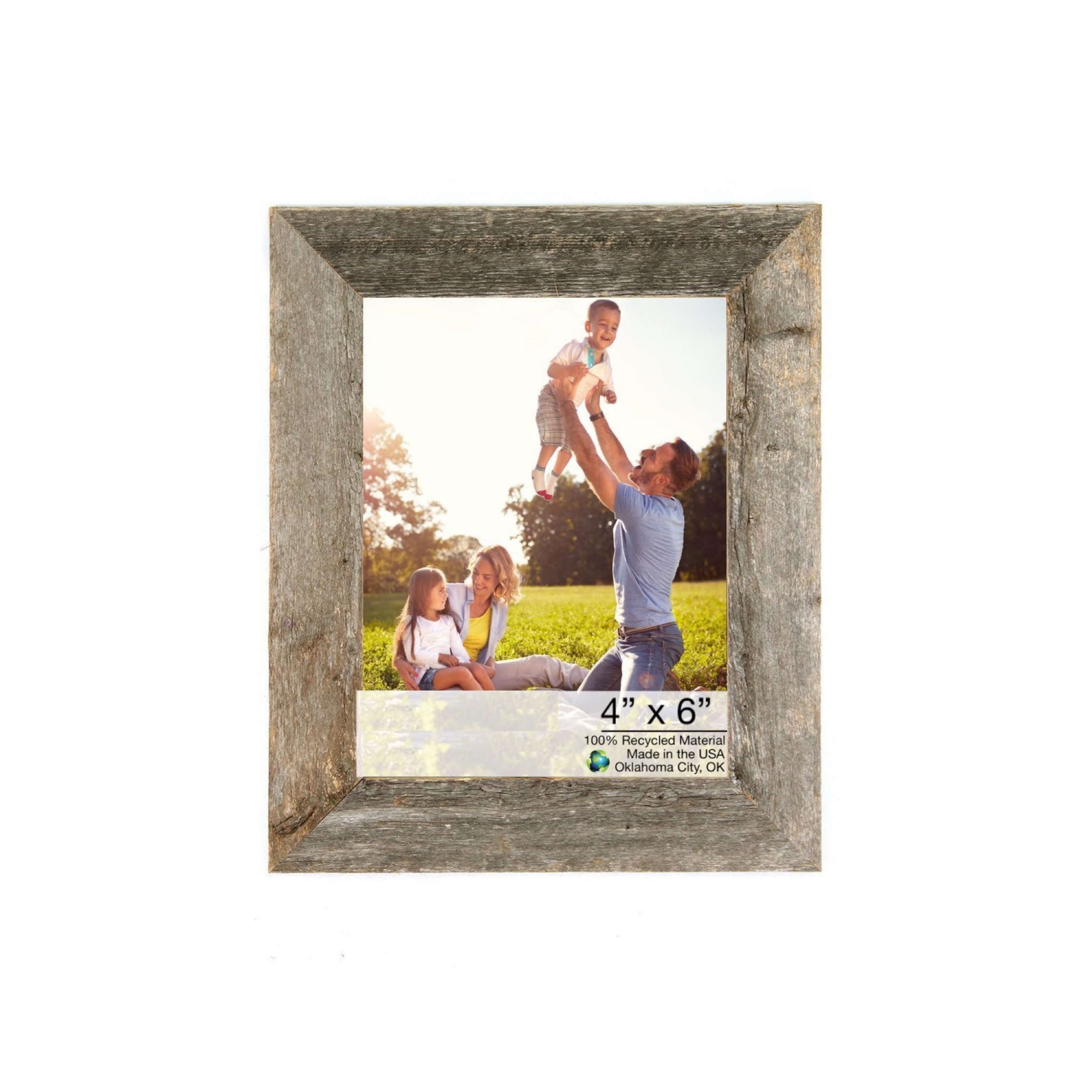 7'x8' Natural Weathered Grey Picture Frame with Easel Backs