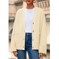 thumbnail image 3 of Suéter Cardigan PRETTYGARDEN Mujer 2025 Tejido Grueso Beige, 3 of 8