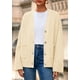 thumbnail image 3 of Suéter Cardigan PRETTYGARDEN Mujer 2025 Tejido Grueso Beige, 3 of 8