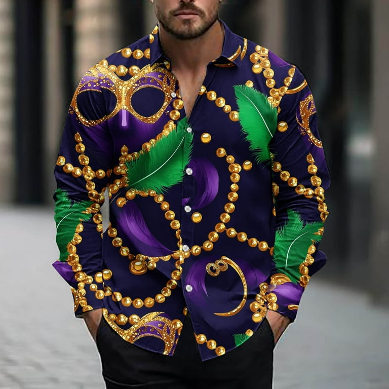 mardi gras dress shirt men Mardi Gras 2024 Purple