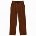 thumbnail image 4 of mgoYE Girls Track Pants Girls Sweatpants Cute Baggy Sweatpant for Teens Girl Casual Kids Baggy Sweat Pants High Waist Elastic Joggers with Pockets(Brown,9-10 Years), 4 of 4