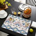 thumbnail image 4 of Colorful Geometric Triangle Diamond Pattern Summer Placemats Table Placemats Set Of 4-Linen Kitchen Washable Placemats Table Mats 11.8"x17.7" Non-Slip Heat Resistant, 4 of 6