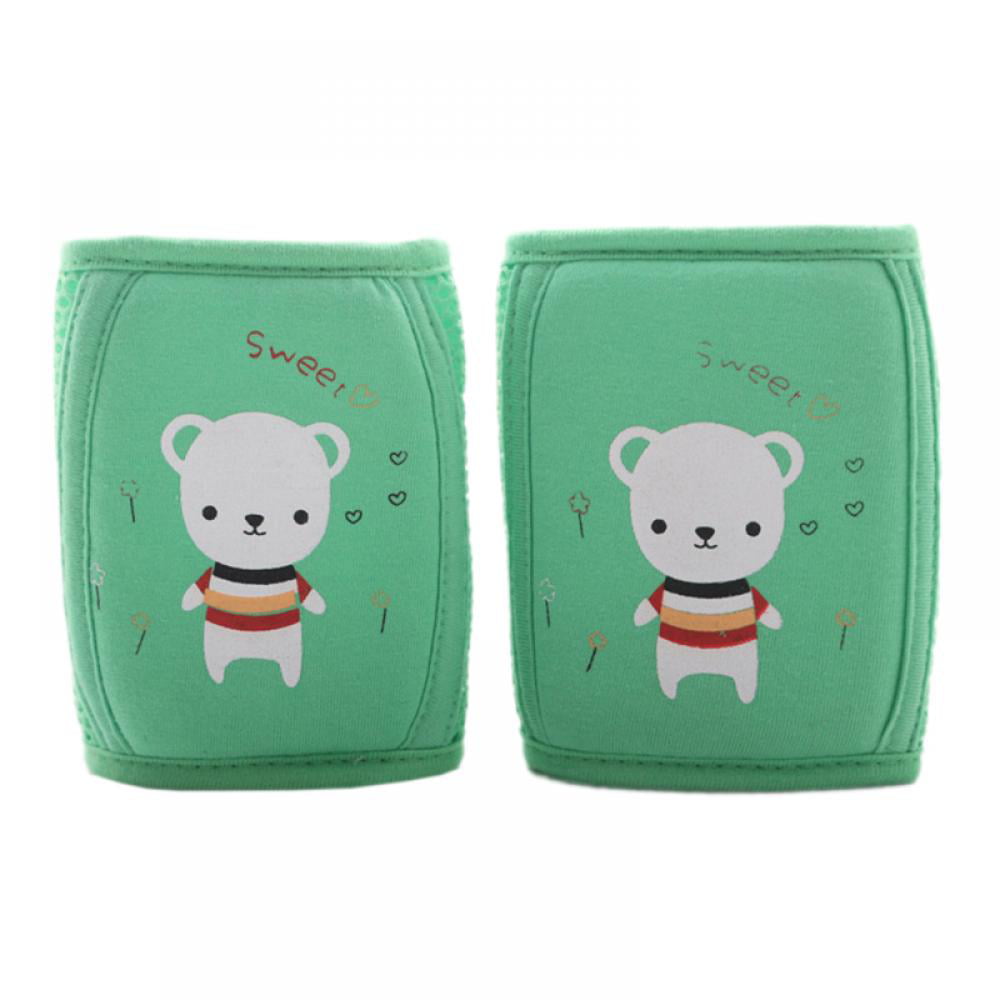Meoliny Cartoon Kneepads with Sponge for Crawling Safety Protect Knee and Elbow Against Hard Floors and Carpets,Chick Green 