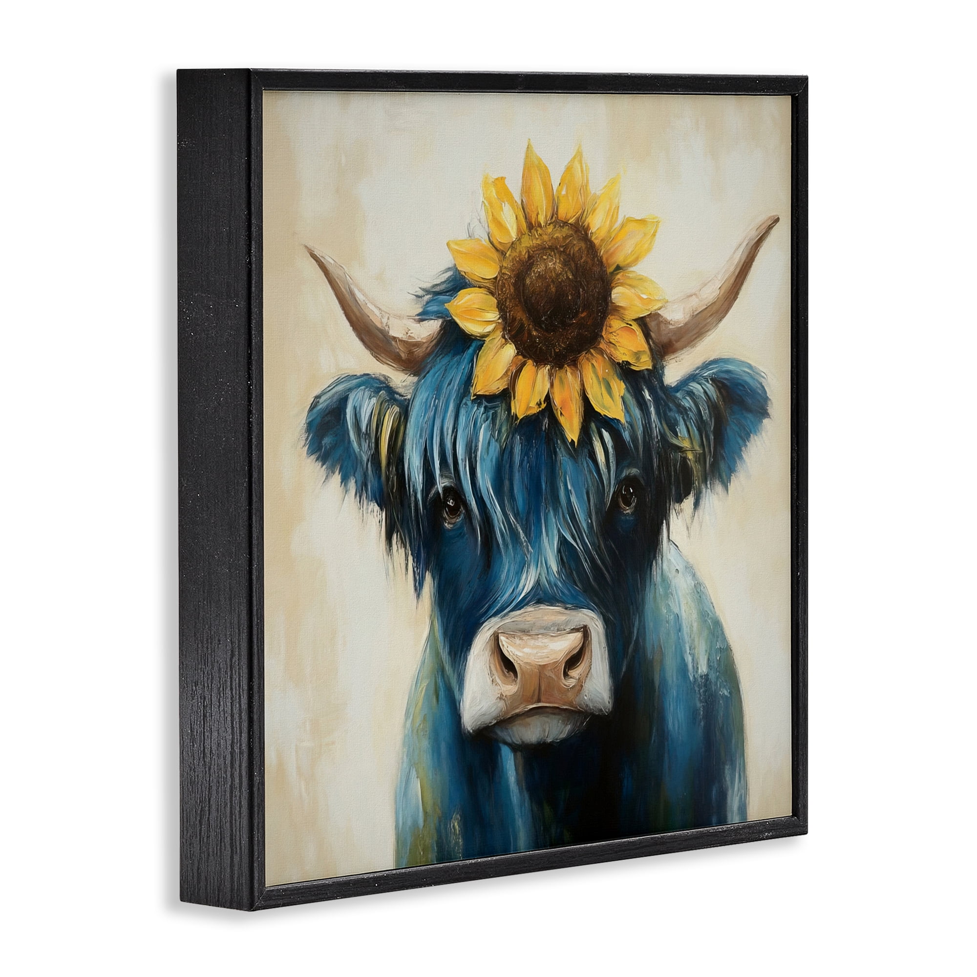 Stupell Industries Pastoral Sunflower Highland Black Framed Giclee Art, design by Tina LeCour