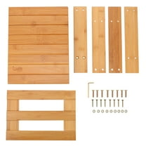 LEORX 1Set Small Wood Step Stool Brown Load-bearing Square Stool for Adults and Children