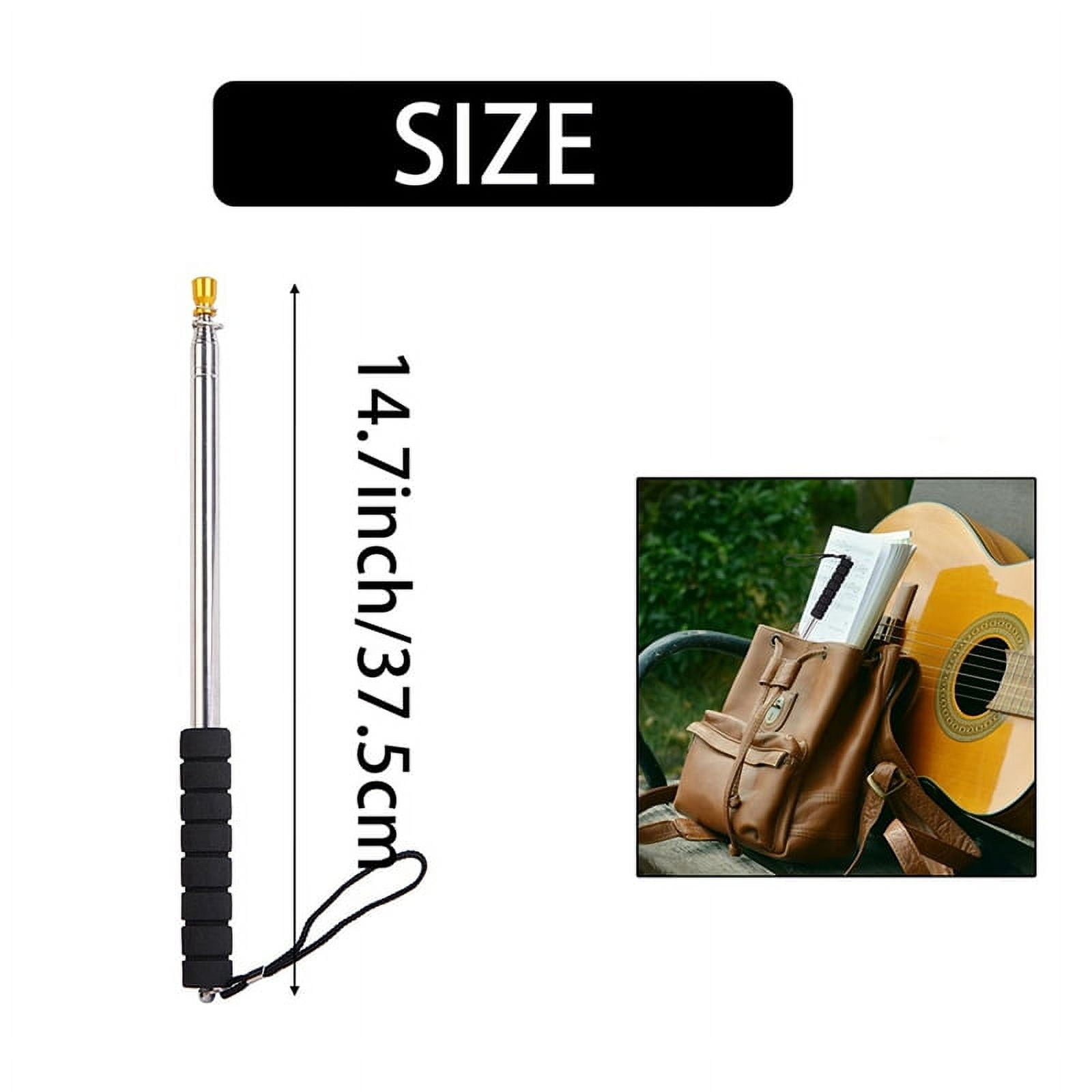 3pcs 9.8Ft Telescopic Flag Pole,Stainless Steel Handheld Portable Extendable Retractable Flagpole with Anti-Slip Grip