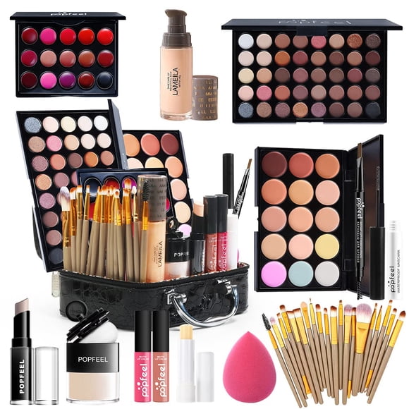 Kit de maquillaje Saibinuo KT18 con set de brochas y paleta de sombras de ojos