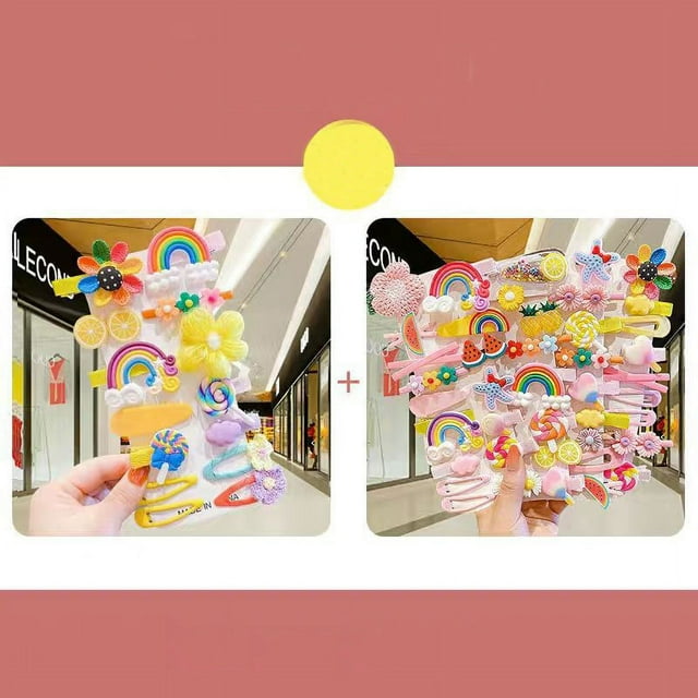 56 Pcs Pinces à Cheveux pour Bébés Filles, Accessoires pour Cheveux Colorés et Mignons / Multicolore