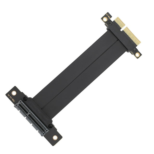 PCIe 4.0 Extension Cable, 16Gbps 180 Degree Male to 90 Degree Female 64 Pin Copper Conductor for PCIe Card, M.2 PCIe Card, Firewire Card, USB PCIe Card