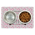 thumbnail image 1 of Floral Pet Mat for Food and Water, Ornamental Garden of Leaves and Dotted Flowers on Plain Backdrop, Non-Slip Rubber Mat for Dogs and Cats, 18" X 12", by Ambesonne, 1 of 2