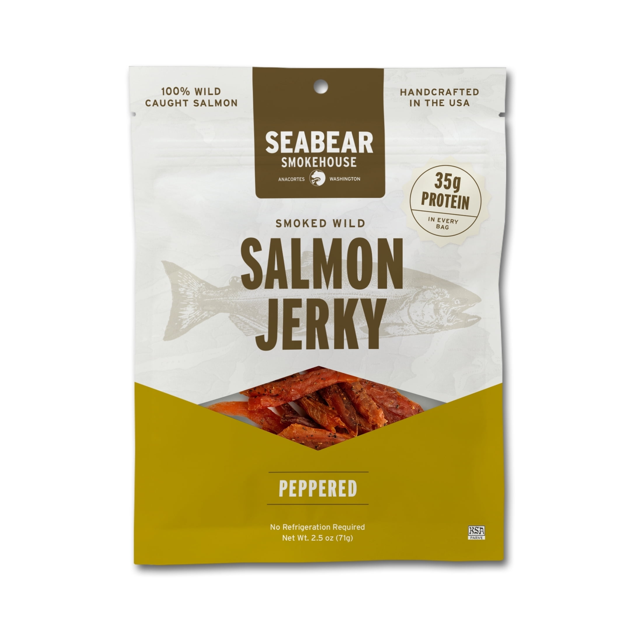 SeaBear Smoked Salmon Jerky - Peppered, 3.5 oz (3 Pack)
