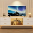 thumbnail image 7 of Garvee 65" TV Stand with LED Lights, Modern Entertainment Center with 4 Drawers, Shelves, & Glass Doors, TV Console Table for 55"/65"/75" TVs, Large Low-Profile TV Stand for Living Room, 7 of 7