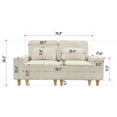 thumbnail image 2 of Aukfa 3 Piece Sofa Set - 71" Deep Seat Couch Loveseat Couch w/ Cup Holders&Pillows, Solid Wood Legs, Beige, 2 of 9