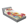 thumbnail image 3 of Ambesonne Floral Fitted Sheet & Pillow Sham Set, Gerbera Flower Romance, Queen, Red Yellow, 3 of 3