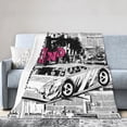 thumbnail image 1 of DouZhe Ultra-Soft Micro Fleece Lightweight Flannel Bed Blanket, Vintage Graffiti Car Print Cozy Warm Throw Blankets, 60"x50", 1 of 7