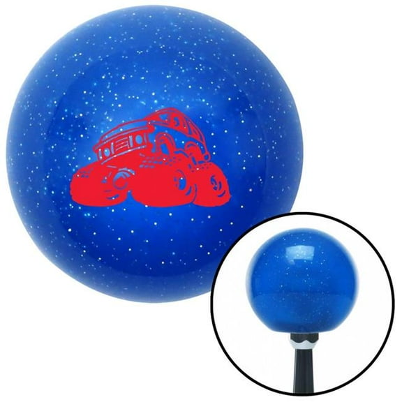 American Shifter 27678 Red Monster Truck Blue Metal Flake Shift Knob with M16 x 1.5 Insert Shifter Auto