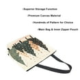 thumbnail image 3 of FORMRS Womens Canvas Tote Bag with Zipper Inner Pocket Shoulder Handbag, Beige Christmas Trees, 3 of 7
