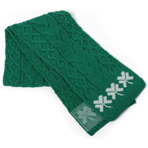 Aran Woollen Mills Shamrock Wool Scarf, Green
