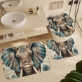 thumbnail image 6 of 4Pcs Elephant Fantasy Shower Curtain Set with Rugs, Toilet Lid Cover and Bath Mat, Bohemian Plant Floral Leaf Bathroom Curtains Decor Shower Curtains, 72" x 72", 6 of 8