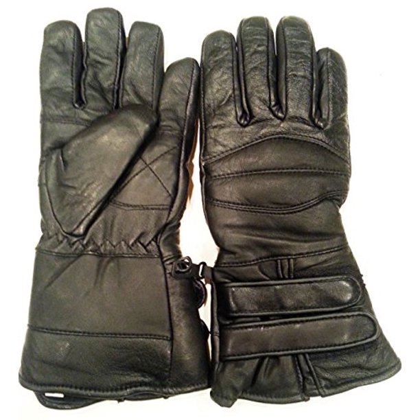 Black Leather Motorcycle Waterproof Cold Weather Year Round Insulated