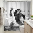thumbnail image 4 of Funny Monkey Shower Curtain 60Wx72H inch Chimpanzee in Bathtub Black White Animal Wildlife Men Shower Curtain Bathroom Set Modern Cool Waterproof Bath Decoration Accessories Home Decor, 4 of 7
