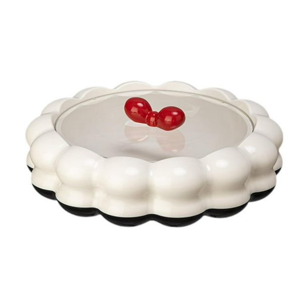 Bandeja para servir con tapa, contenedor para guardar bocadillos, caja para dulces, para festivales, para sala de estar, nueces Blanco y negro