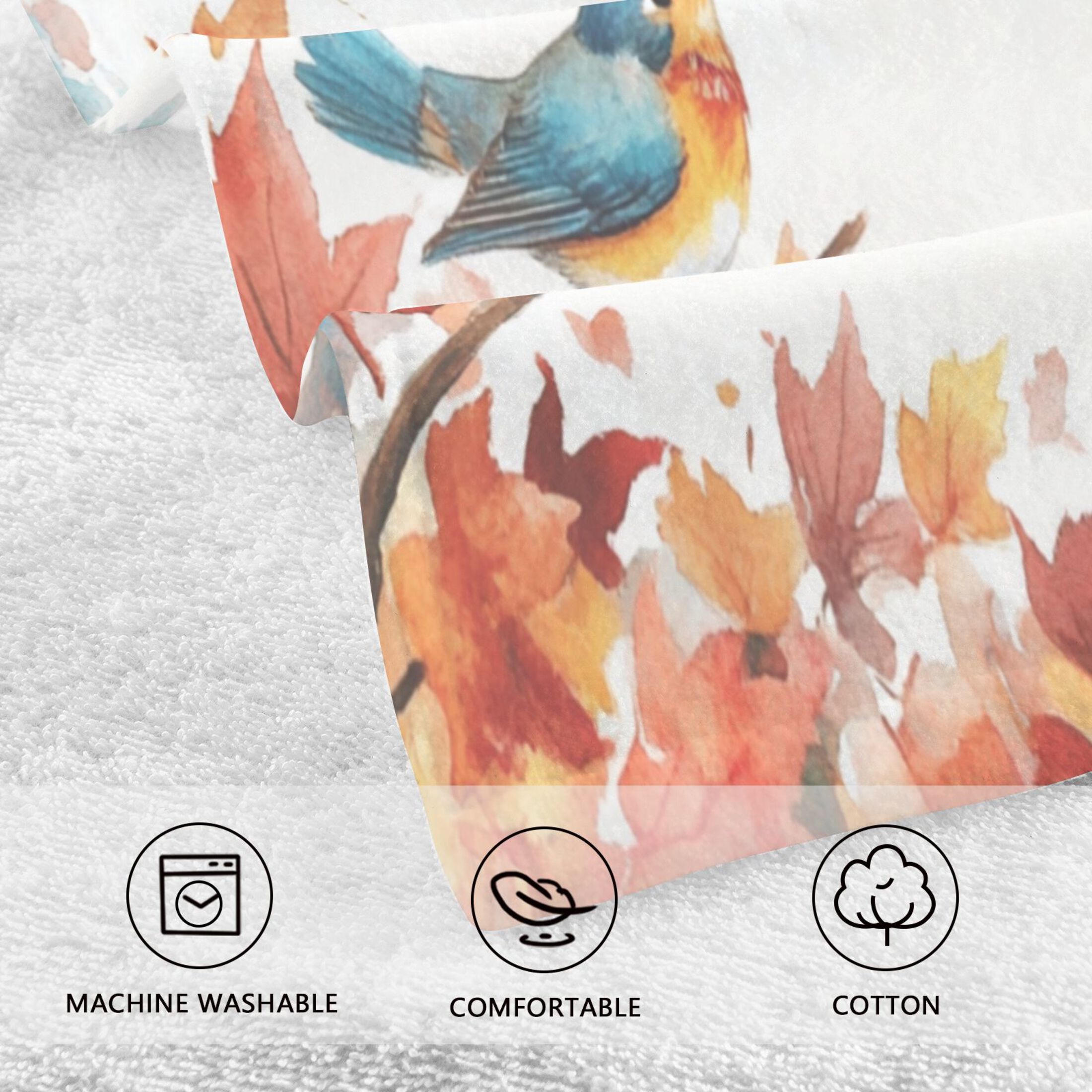 Cotton Towel Two-Piece 16x28 Inch One Sizex2 Face Towel Set Towel Set Cotton Hand Bath Towel Bathroom Beach The Blue Bird