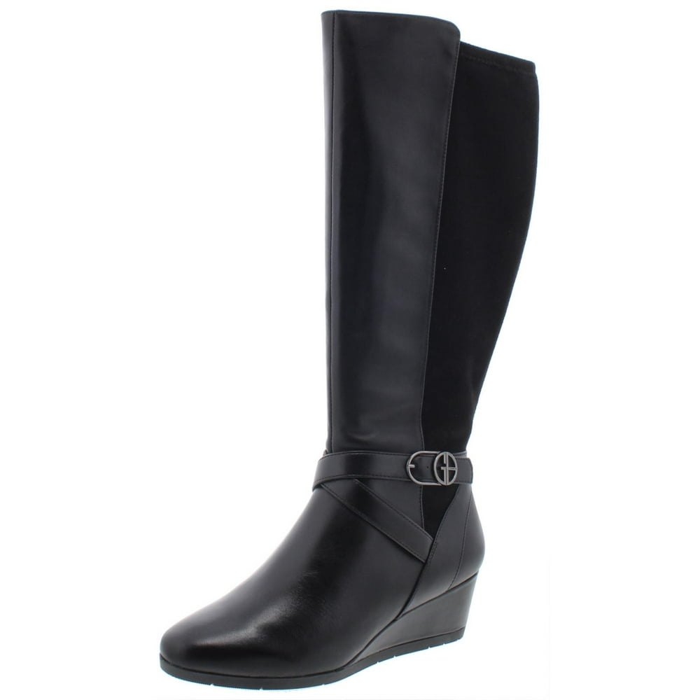 Giani Bernini Giani Bernini Womens Chelseyy Leather Wedge KneeHigh