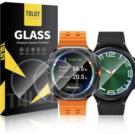 TQLGY 4-Pack for Samsung Galaxy Watch 6 Classic 47mm / Galaxy Watch 7 Ultra 47mm Screen Protector Tempered Glass, Anti Scratch, Bubble Free, Easy Installation