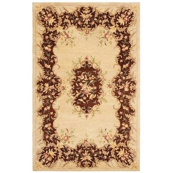 SAFAVIEH Bergama Drummond Oriental Wool Area Rug, Ivory/Rust, 5' x 8'