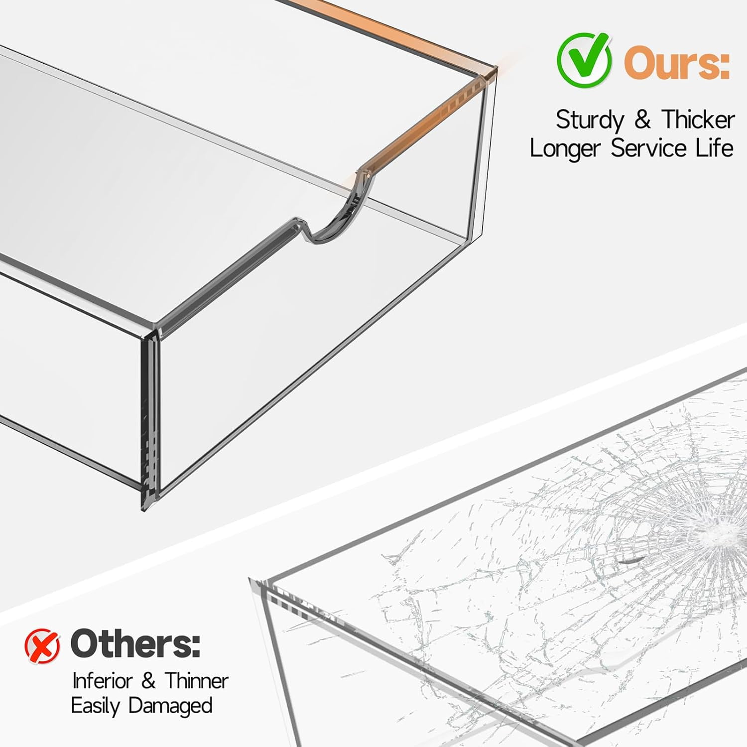 Makeup Drawer Storage Organizer with 20 Drawers, 4 Set Acrylic Office Desk Organization and Storage, Dustproof Drawer Organizer for Office, Countertop, Bathroom, Bedroom