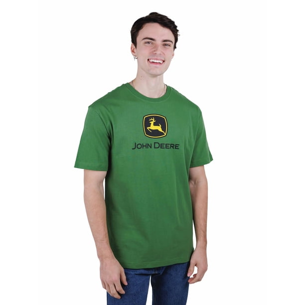 Remera Verde de Manga Corta con Logo para Hombre John Deere Talle S