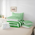 thumbnail image 6 of jejeloiu Geometric Waves Stripes Bedding Comforter Set 7 Pieces,Geometric Lines Aesthetic Full Bedding Set,Green White Fitted Sheet Flat Sheet For Girls Microfiber Bedroom Decor Reversible, 6 of 8