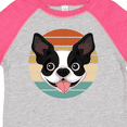 thumbnail image 4 of Inktastic Boston Terrier Dog Retro Sunset Boys or Girls Toddler T-Shirt, 4 of 5