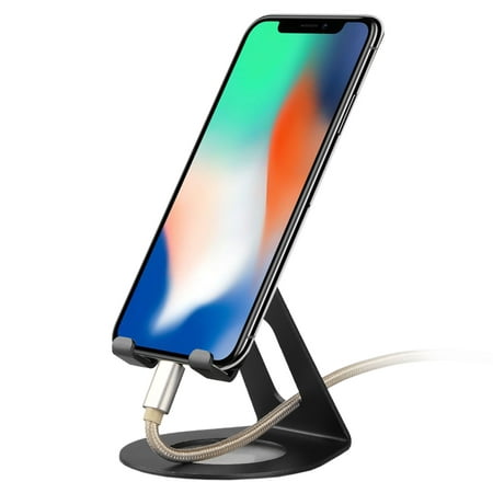 Universal Aluminum Desktop Desk Stand Thin Holder Mount for Samsung Galaxy S10/S10E/S9/S8 Plus/S7/S6, iPhone  XS/XR/XS Max/X/8/7/6/5, Other Cell Phone (Best Iphone Desk Stand)