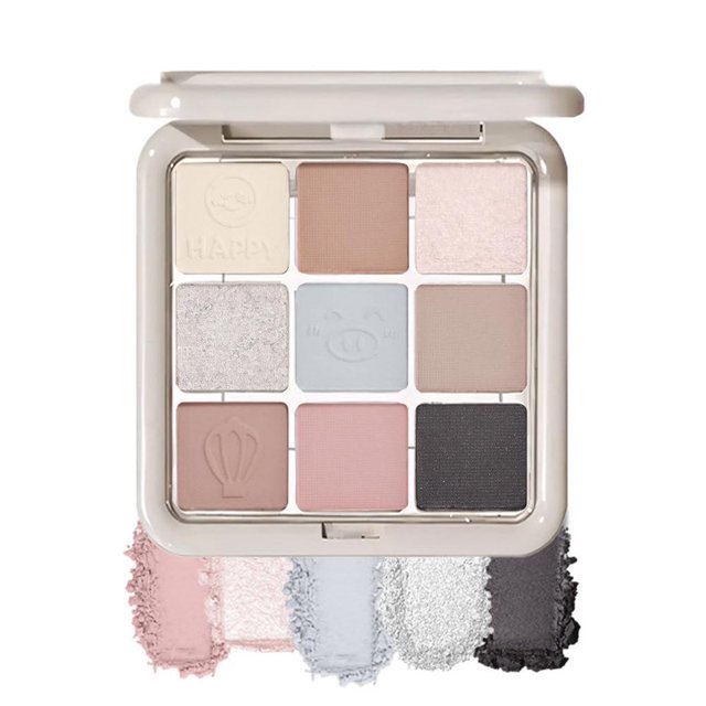 Paleta de sombras de ojos Vevor Shimmer Blue Pink Grey 9 tonos mezclables resistente al agua
