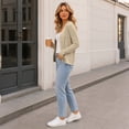 thumbnail image 3 of UQJfacai Knit Cardigan Sweater For Women Classic Long Sleeve Open Front Lightweight Jacket Fall Layering Outwear, 3 of 6