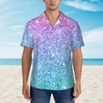 thumbnail image 4 of Bixox Men's Hawaiian Shirts Men's Multicolor Glitter Print Short-Sleeve Shirt-Medium, 4 of 8